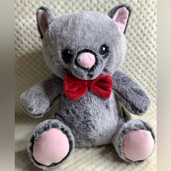 PetSmart Plush Lucky Cat Stuffed Dog Or Child Toy with Squeaker Inside Red Bow - Picture 2 of 13